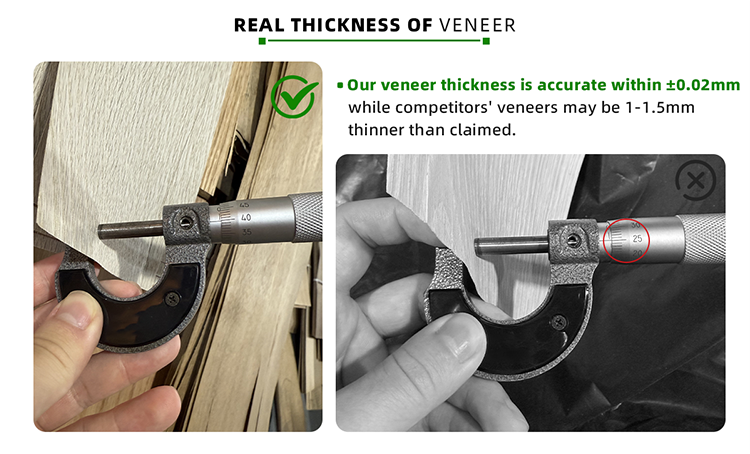 REALTHICKNESS OFVENEER