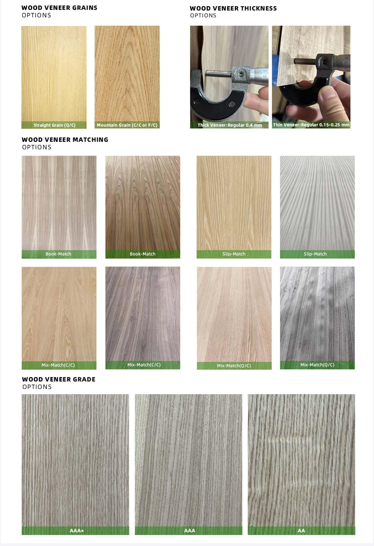 wood veneer grade 