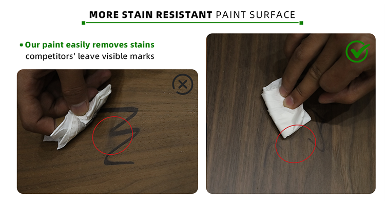 MORE STAIN RESISTANT PAINT SURFACE